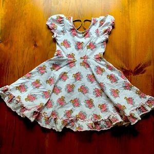 Sweet Honey floral twirl, ruffle dress. Size 8